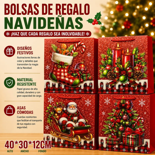 BOLSA REGALO NAVID L 40*30CM 1455