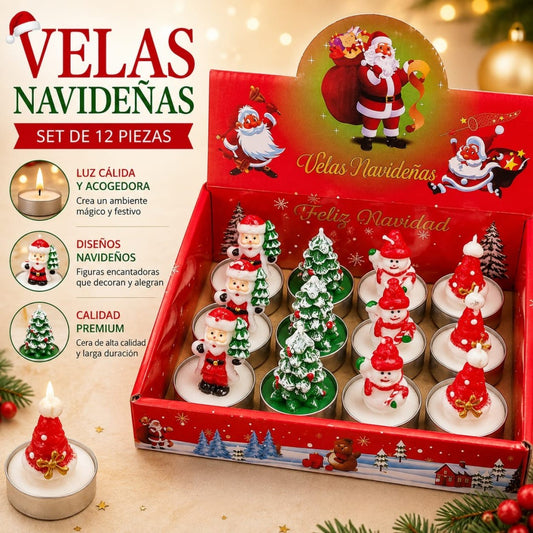 JUEGO CANDELA NAVIDAD 12PCS WCMA