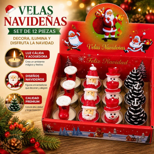 JUEGO CANDELA NAVIDAD 12PCS WCMB