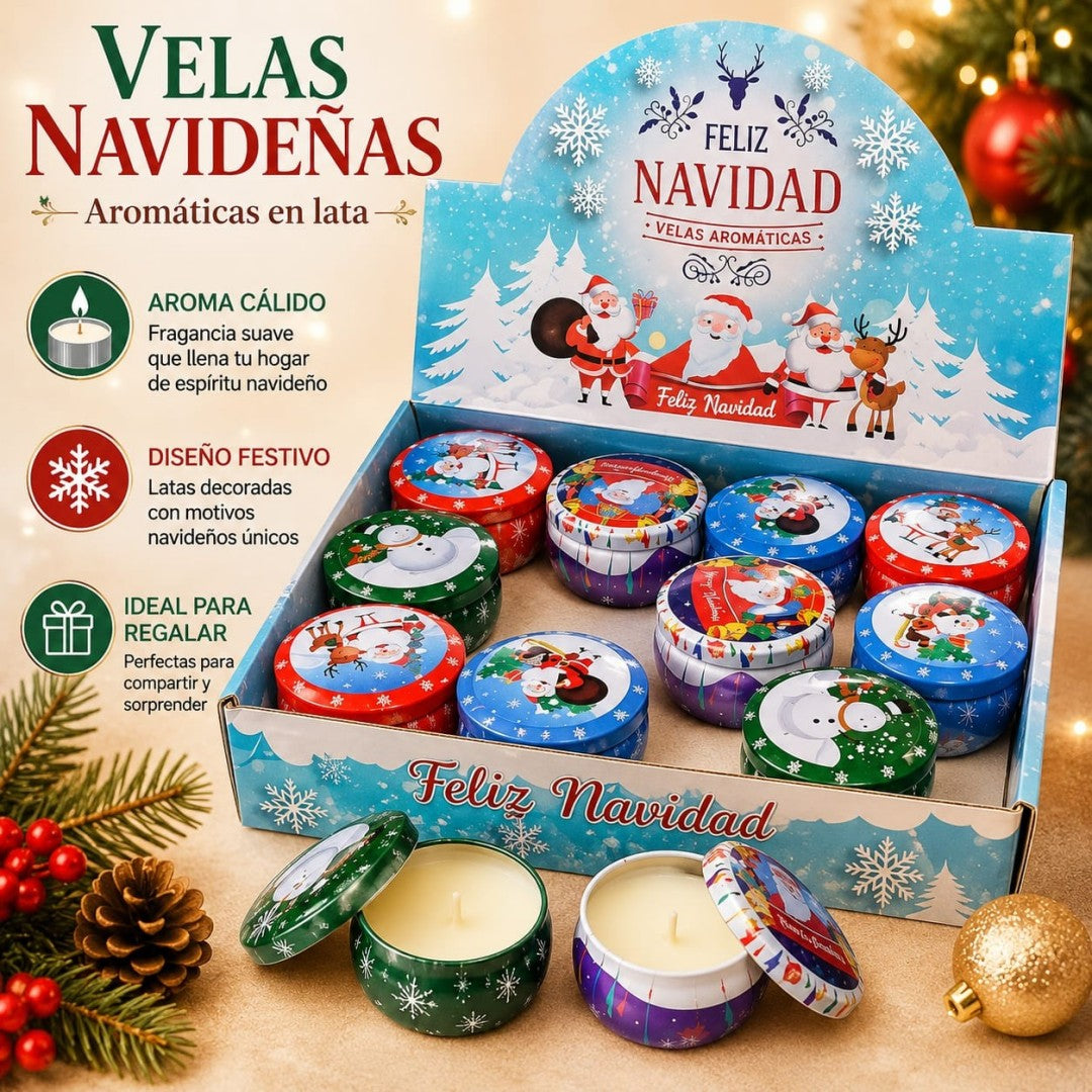 CANDELA TARRO METAL NAVIDAD PEQ HK