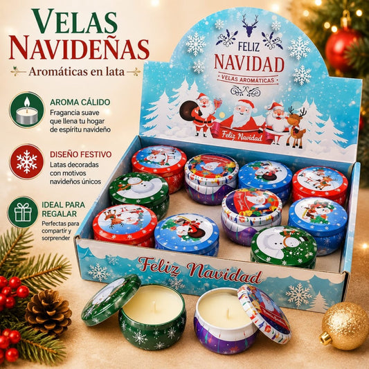 CANDELA TARRO METAL NAVIDAD PEQ HK