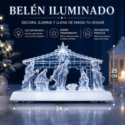 LAMPARA NAVIDAD TRANSPARENTE PASITO 34*25