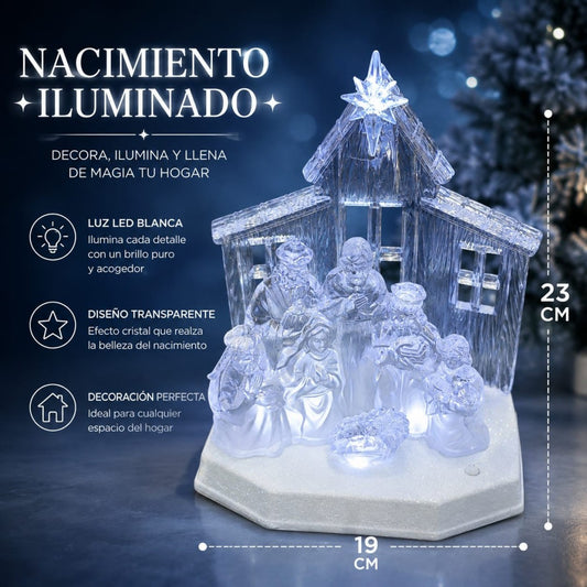 LAMPARA NAVIDAD TRANSPARENTE PASITO 19*23