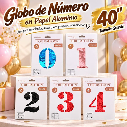 GLOBO NUMERO 40PULG 0-4 COLOR