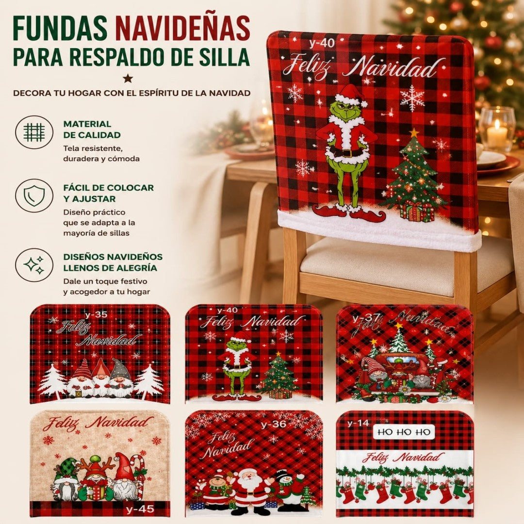 FUNDA PARA RESPALDO DE SILLA NAVIDAD