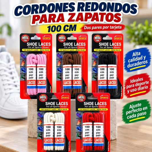 SET CORDONES  ZAPATO 100CM 2PAR REDONDOS