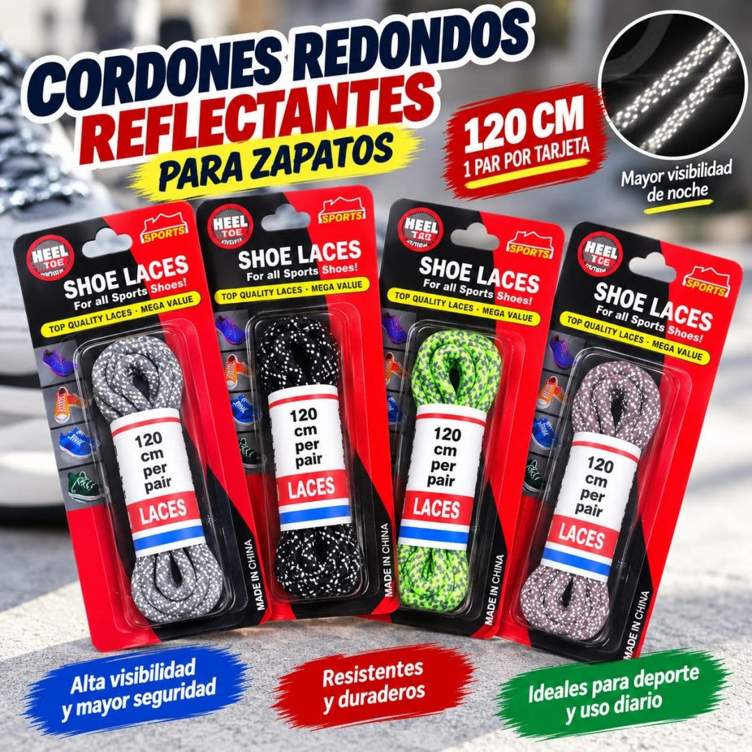 CORDONES REFLECTANTES  120CM 1PAR REDONDOS