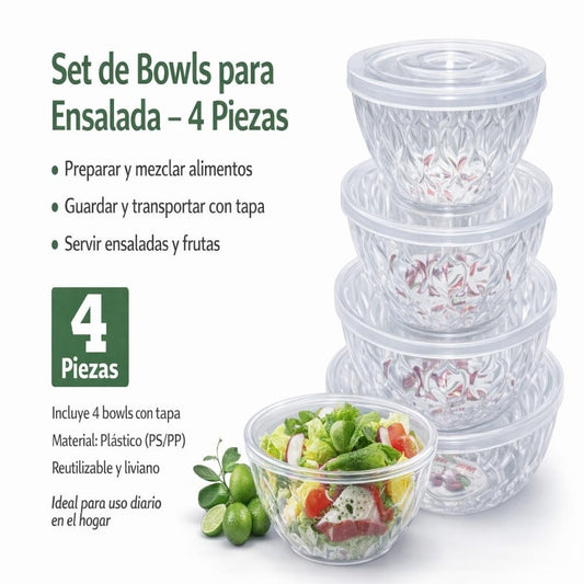 SET TAZA TRANSPARENTE CON TAPA 4PCS 18466