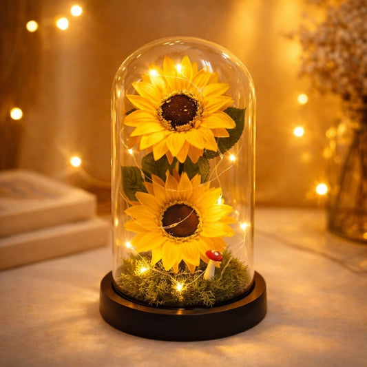 GIRASOL FRASCO CON LUZ 2RAMA HX-106 11*21CM