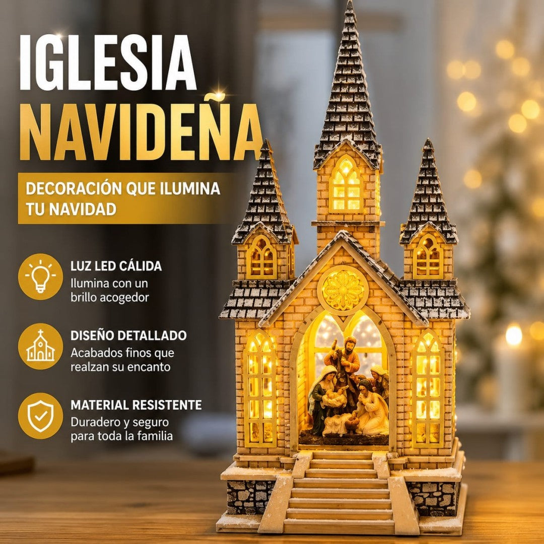 IGLESIA NAVIDENA CON LUZ Y MUSICA USB