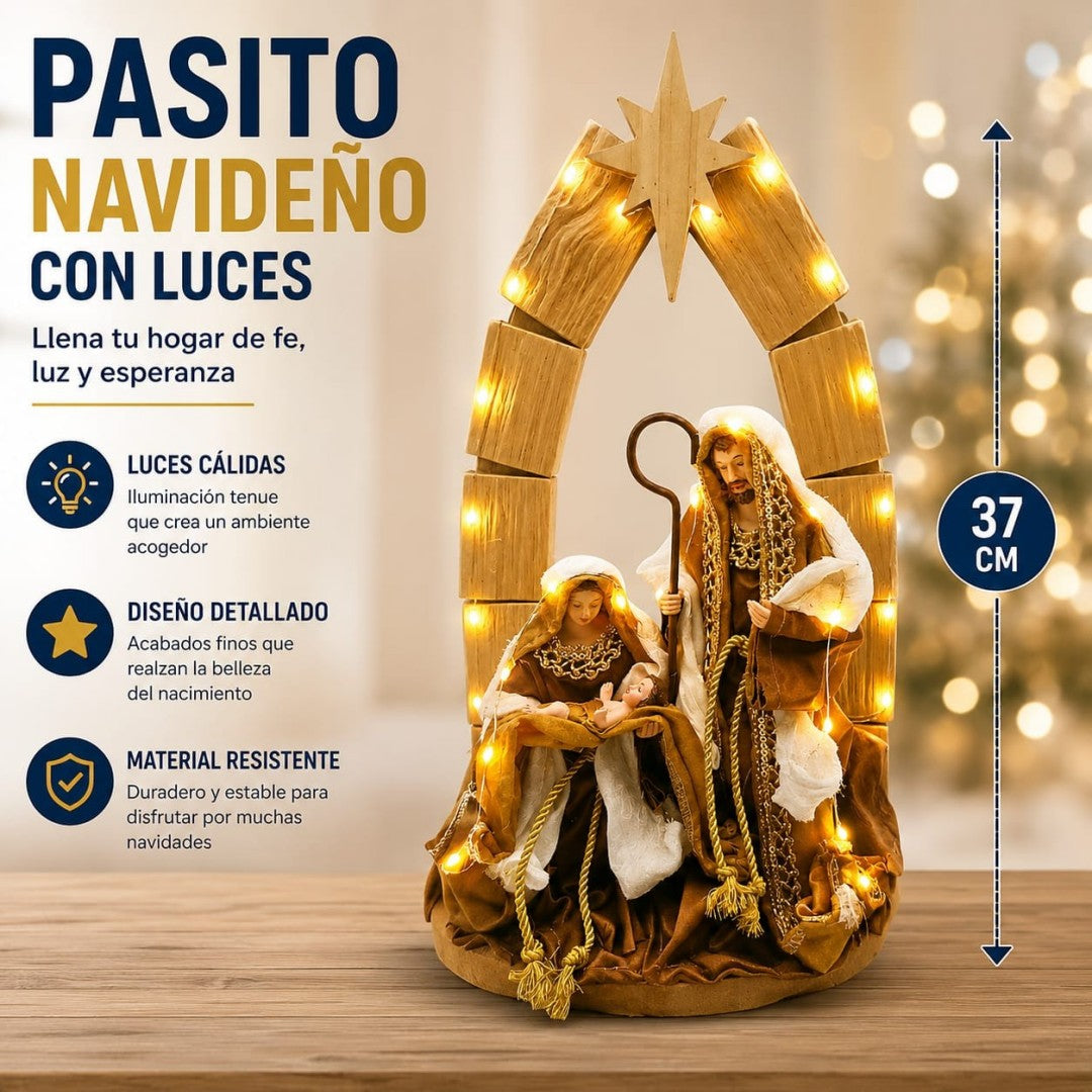 ADORNO PASITO ESTRELLA CON LUZ 37CM