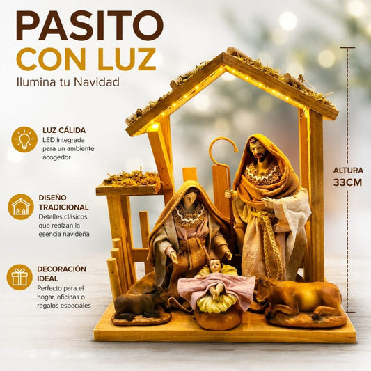 ADORNO PASITO CON LUZ TECHO 33CM