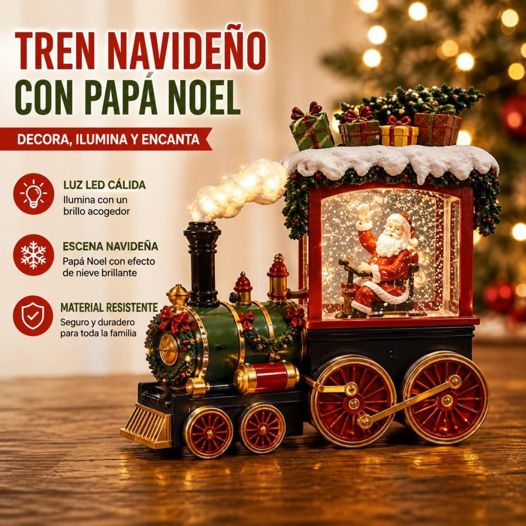 TREN NAVIDENO CON LUZ Y AGUA