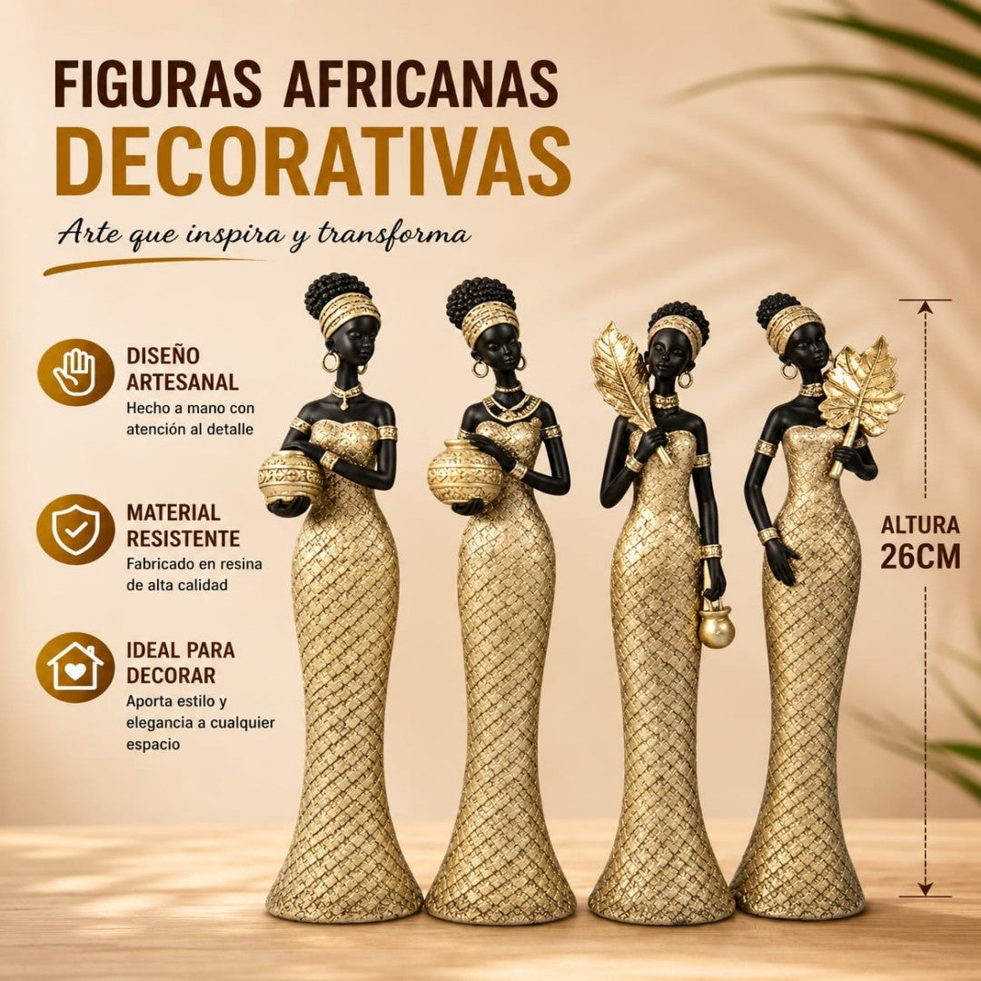ADORNO AFRICA DORADO 26CM 662527A