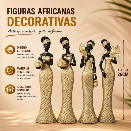 ADORNO AFRICA DORADO 26CM 662527A