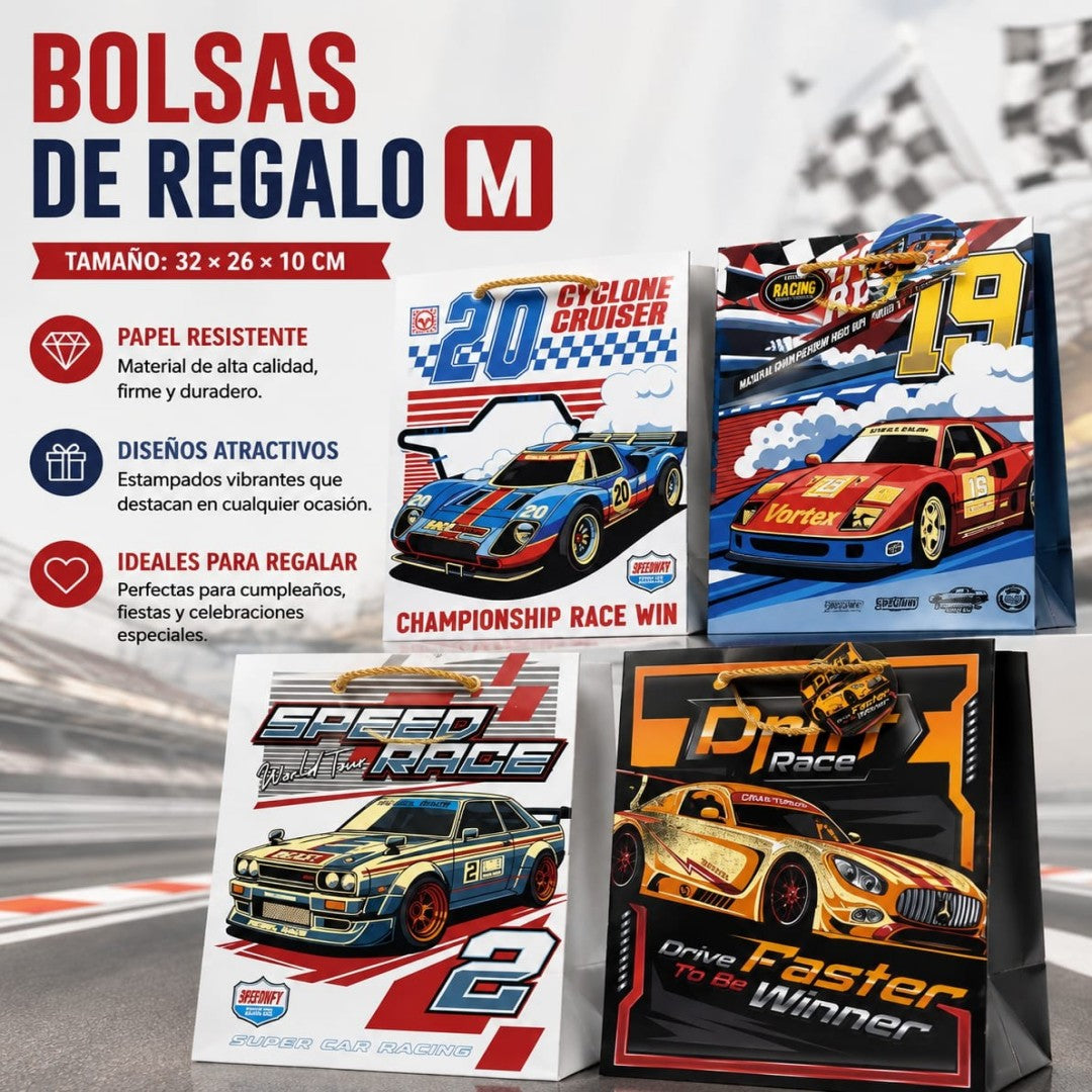 BOLSA REGALO CARRO M 32*26*10CM