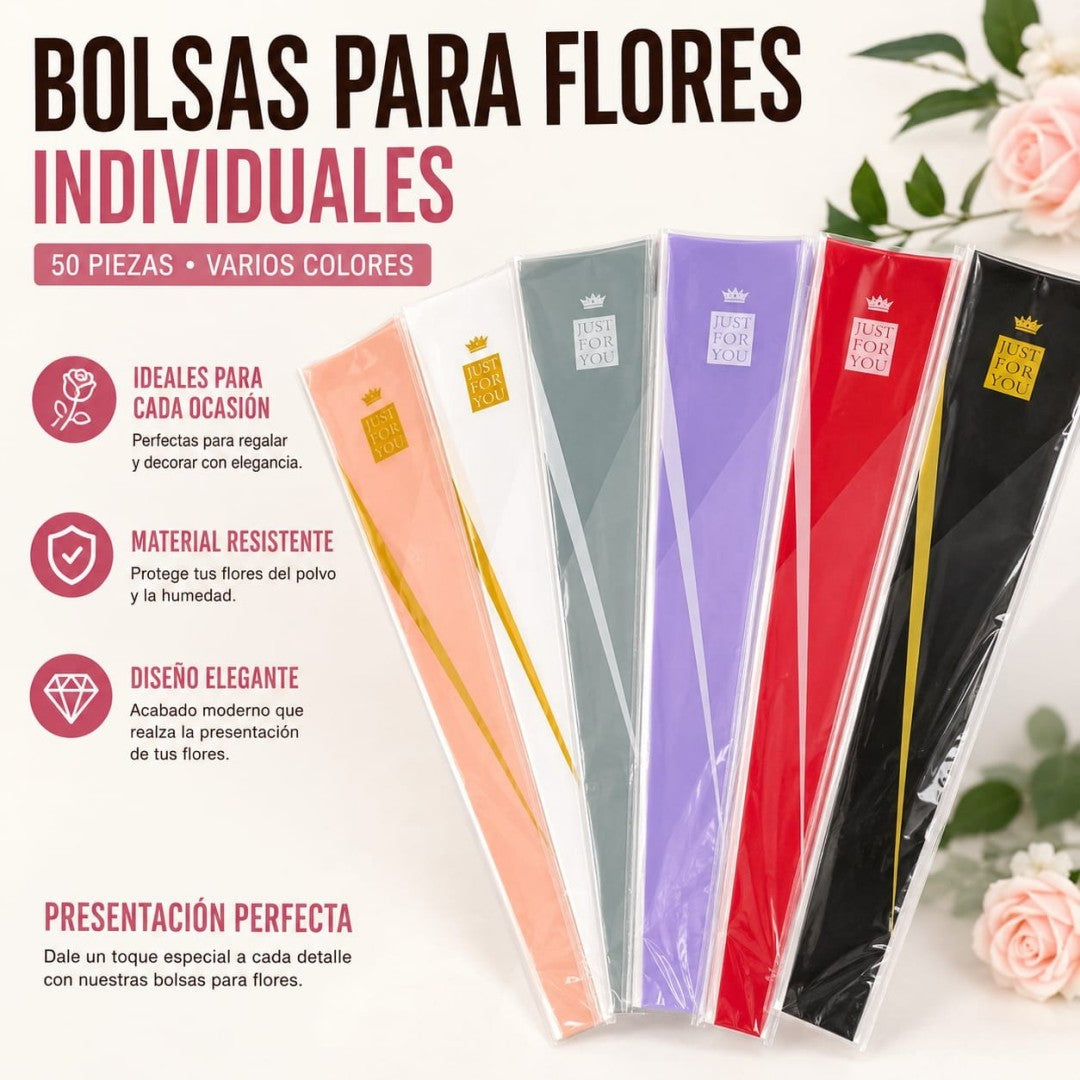 BOLSA PARA FLOR 50PCS CORONA