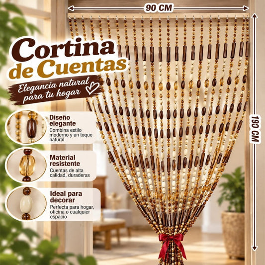 CORTINA DE CUENTAS PLASTICA PARA PUERTA 90*190CM