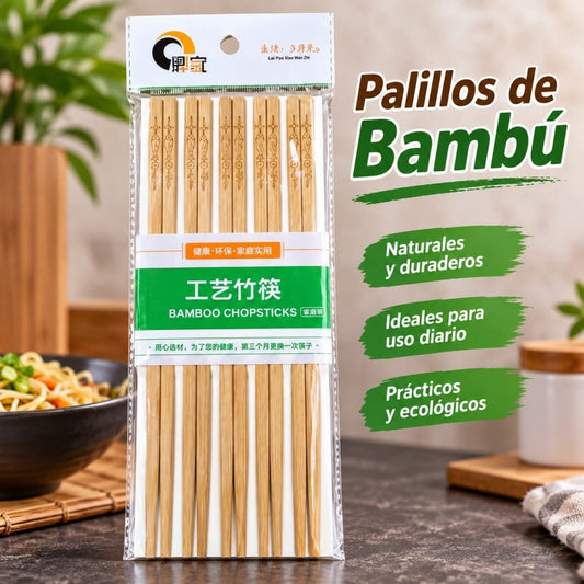 PALILLOS DE BAMBU 10PAR 24CM
