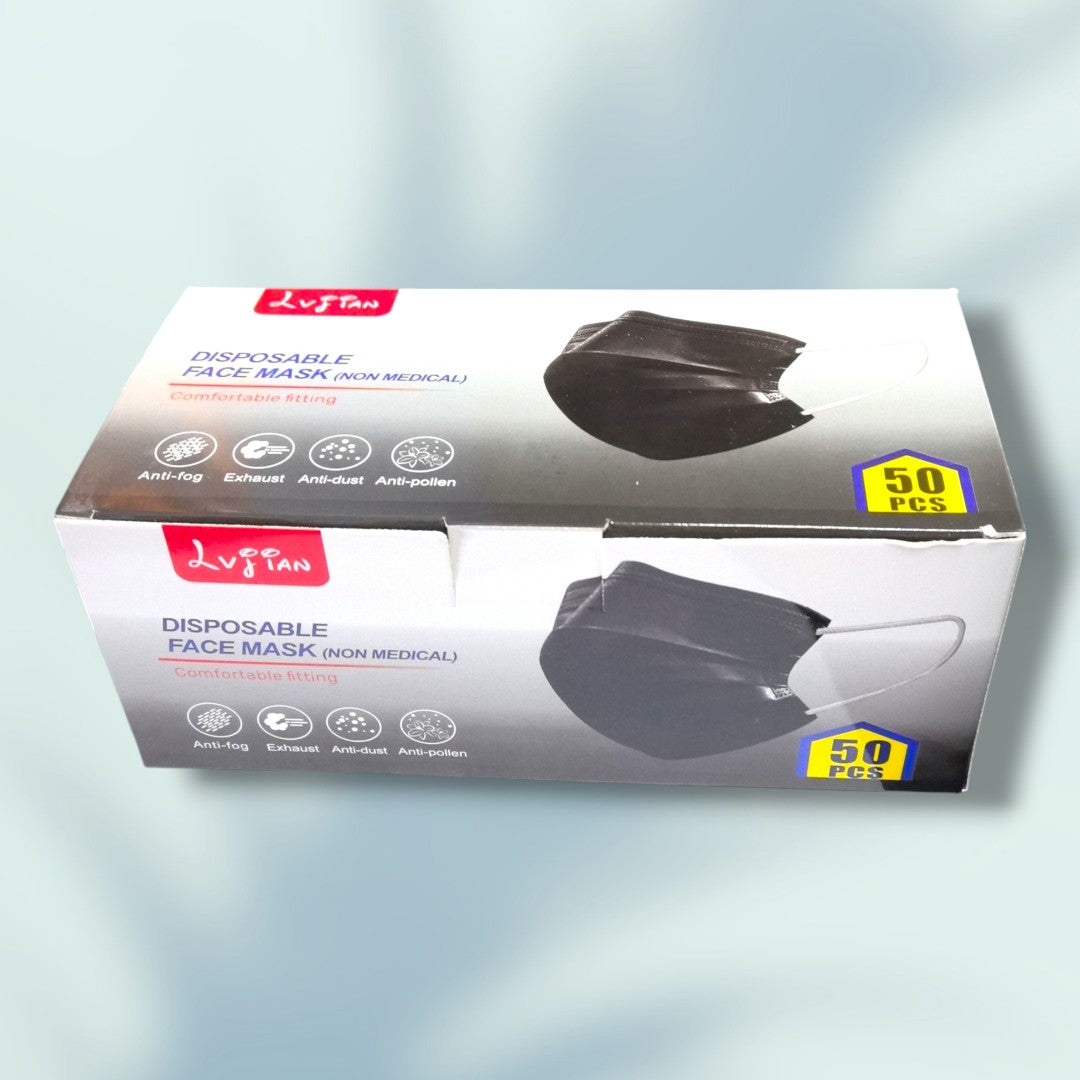 MASCARILLA NEGRO 50PCS CAJA