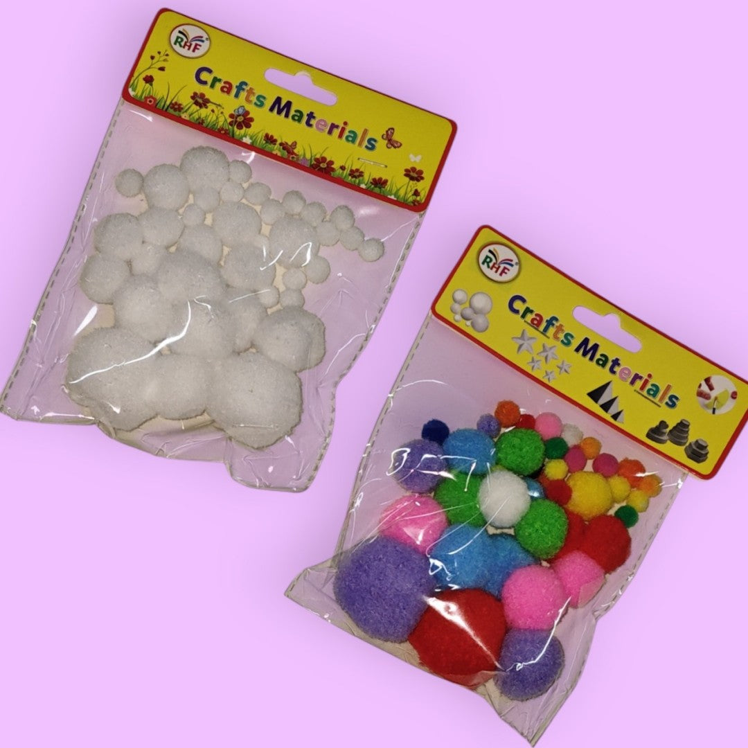 BOLA PELUDA BOLSA BLANCO COLOR