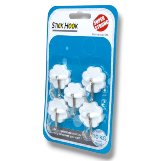 SET GANCHO VENTOSA BLANCA FLOR