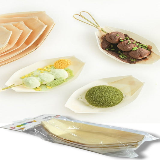 PLATO TIPO LANCHA MADERA DESECHABLE 7PULG