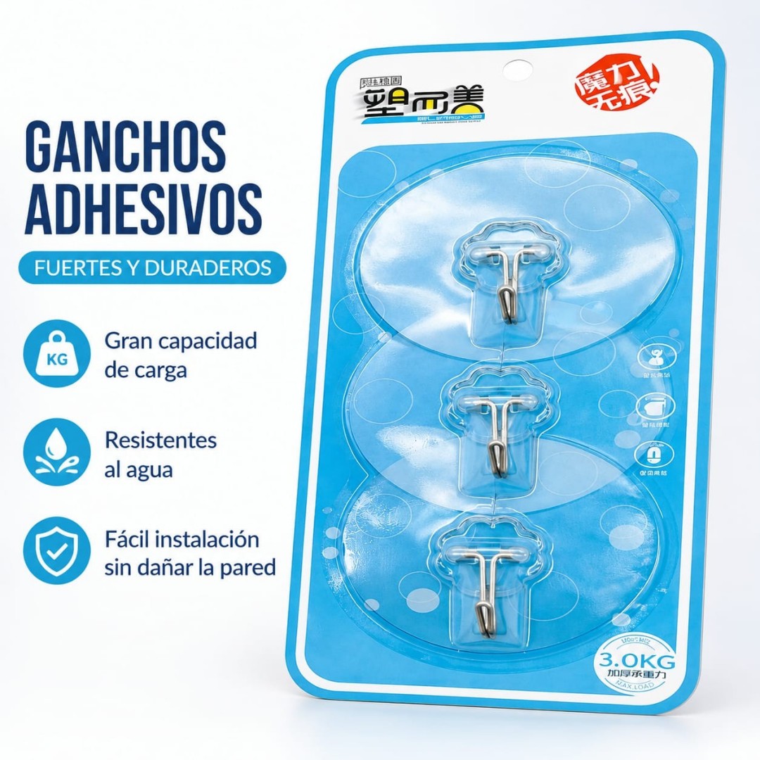 SET VENTOSA GANCHO 3PCS 26058