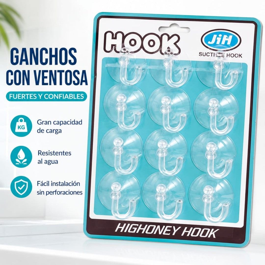 SET VENTOSA GANCHO 12PCS 36953