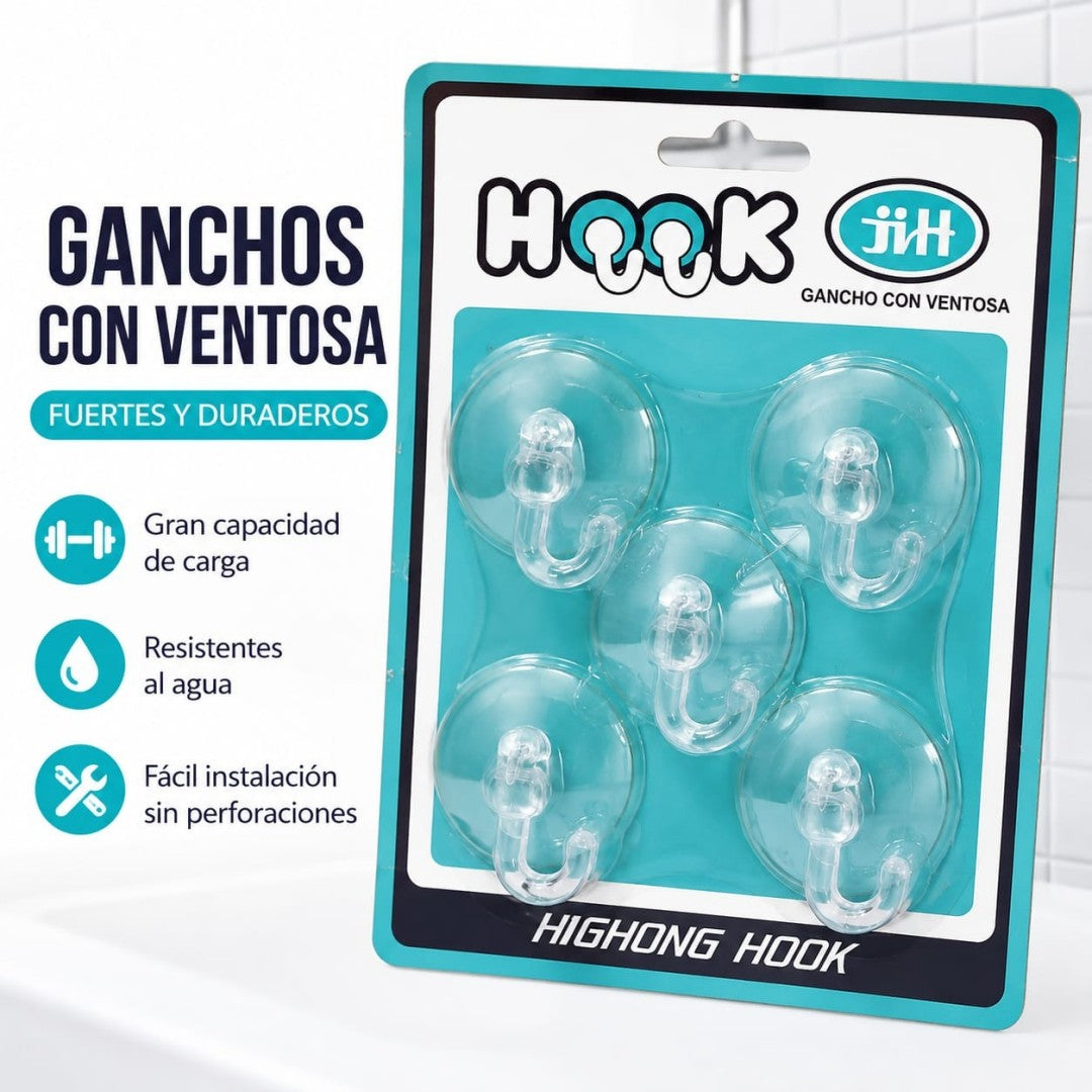 SET VENTOSA GANCHO 5PCS 36952