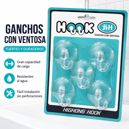 SET VENTOSA GANCHO 5PCS 36952