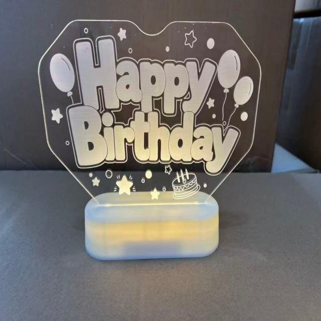 LAMPARA LED ACRILICA HAPPY BIRTHDAY