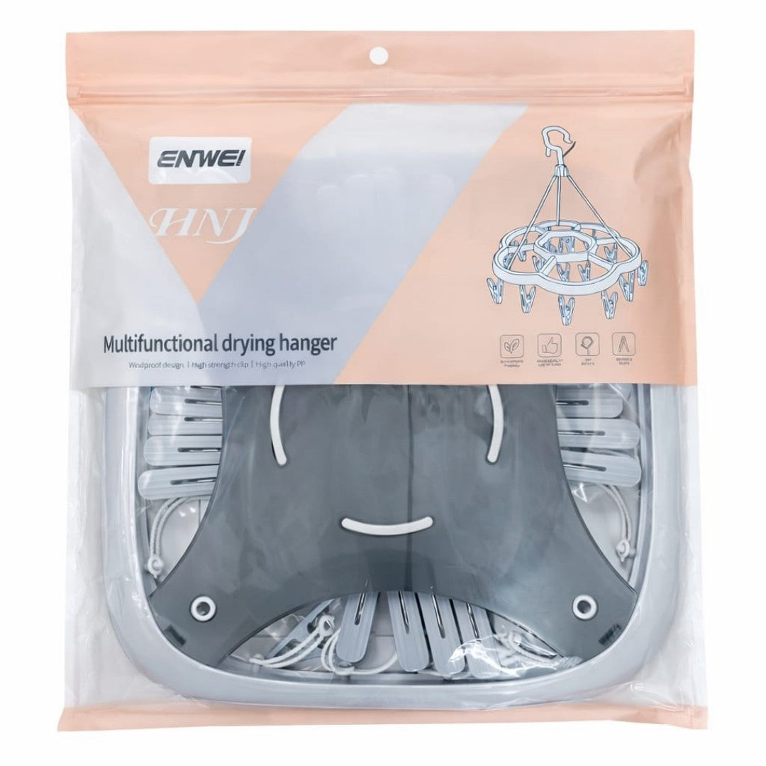 GANCHO SECADOR CON 20 PRENSA PLEFABLE 33659