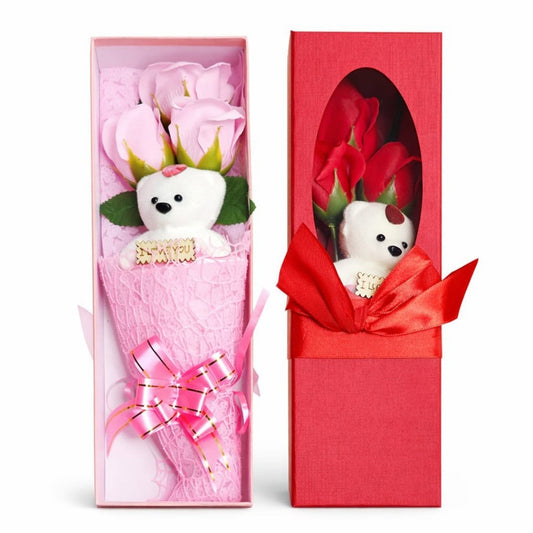 REGALO PARA AMOR OSO ROSA EN CAJA