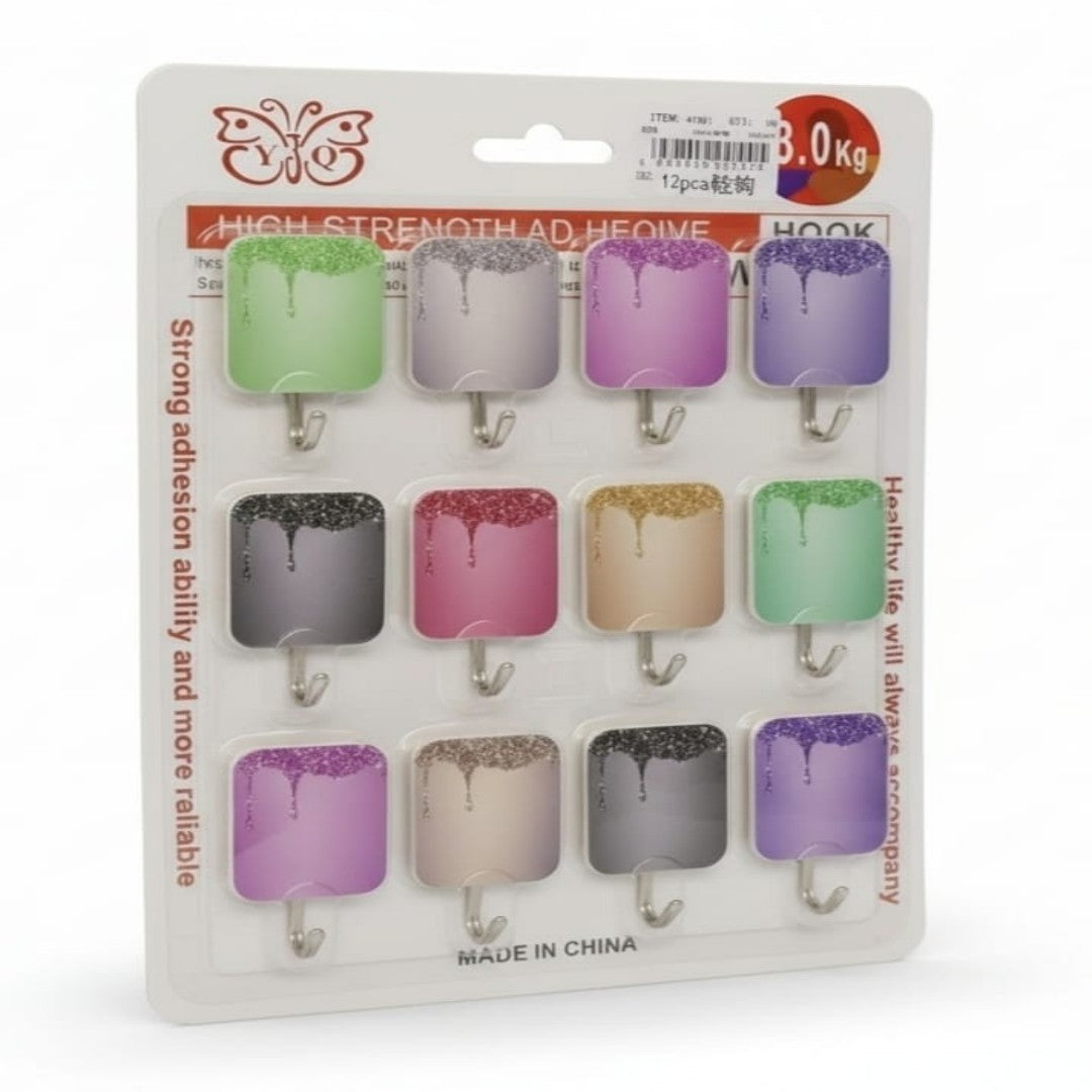 SET VENTOSA GANCHO 12PCS COLOR