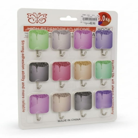 SET VENTOSA GANCHO 12PCS COLOR