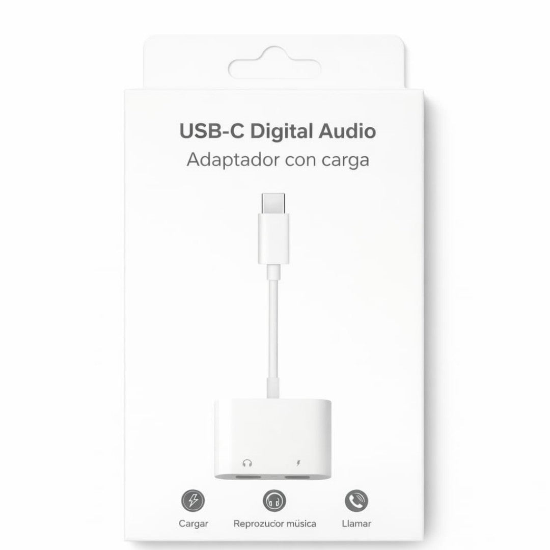 ADAPTADOR USB-C 2EN1 AUDIO Y CARGA