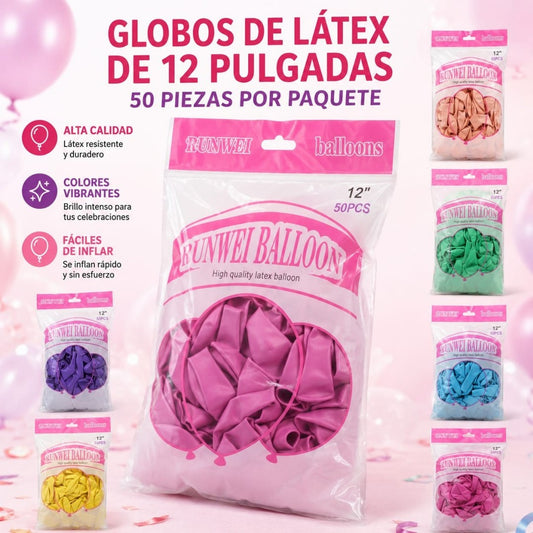 GLOBO COLOR 12PULG 50PCS