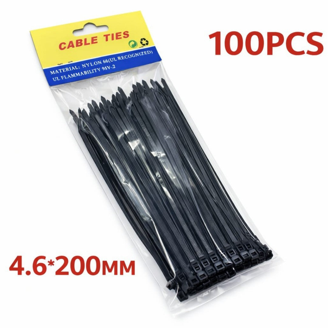 AMARRAS PLASTICAS NEGRO 100PCS 4.6*200MM 231