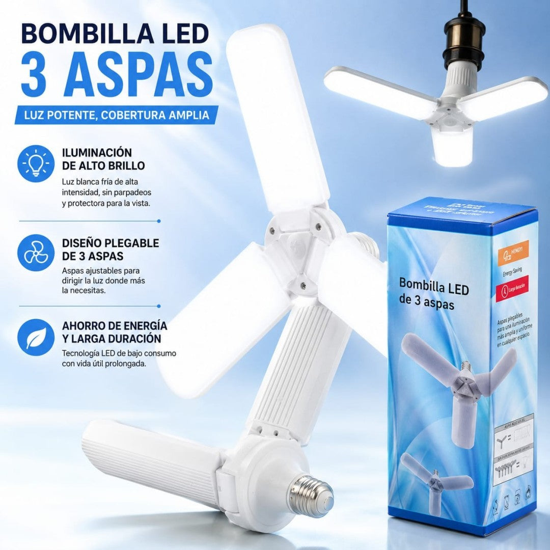 BOMBILLO LED 3 HOJA PLEGABLE