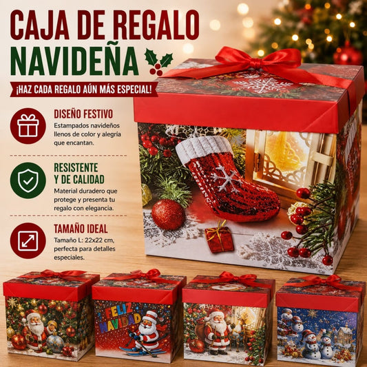 CAJA REGALO NAVID L 22*22CM 7015L/29L