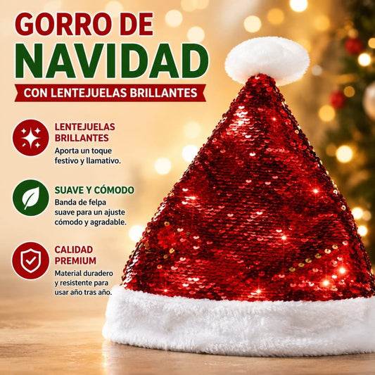 GORRO NAVIDAD LENTEJUELA SOLO LADO