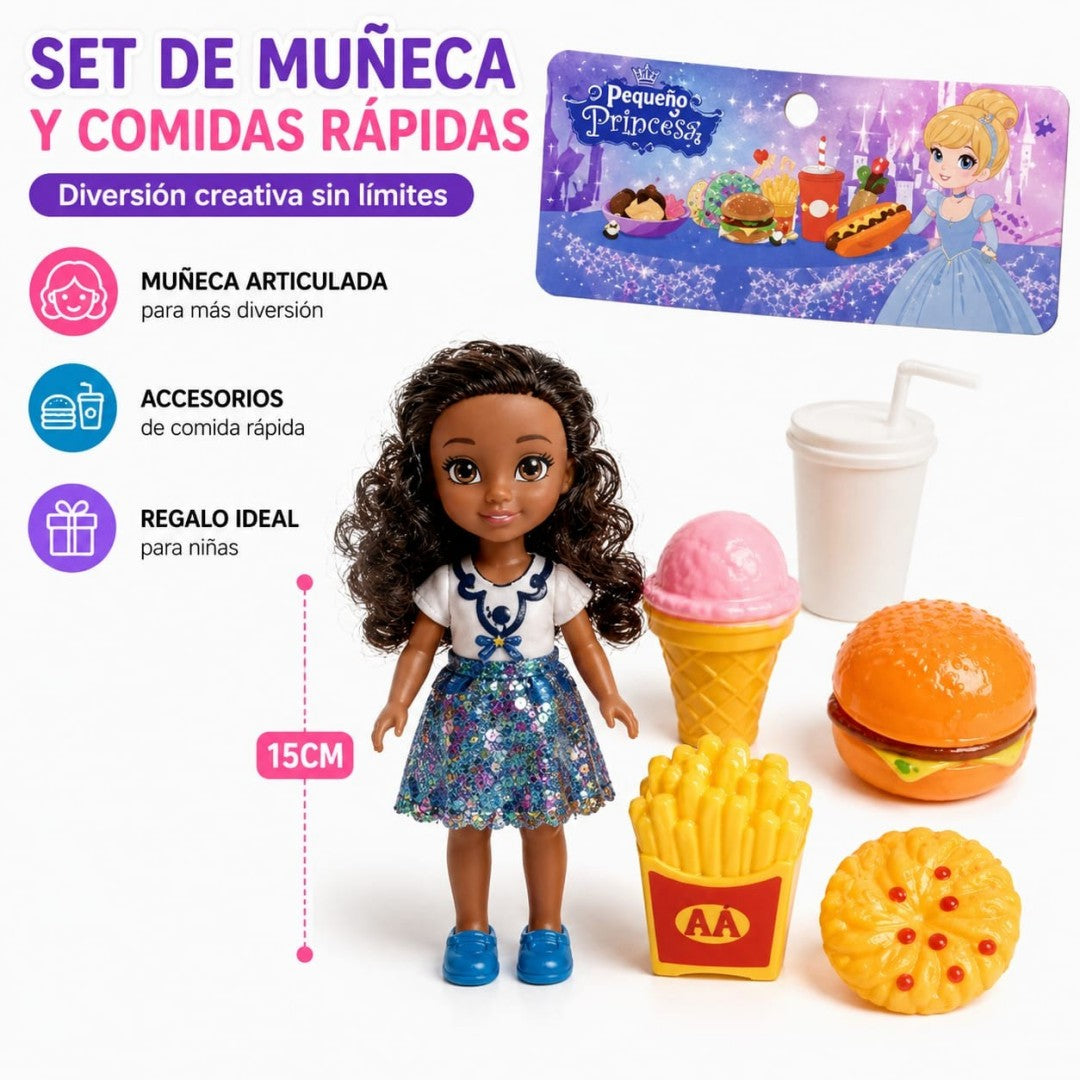 MUNECA C/COMIDA 6PUL KM8701-6