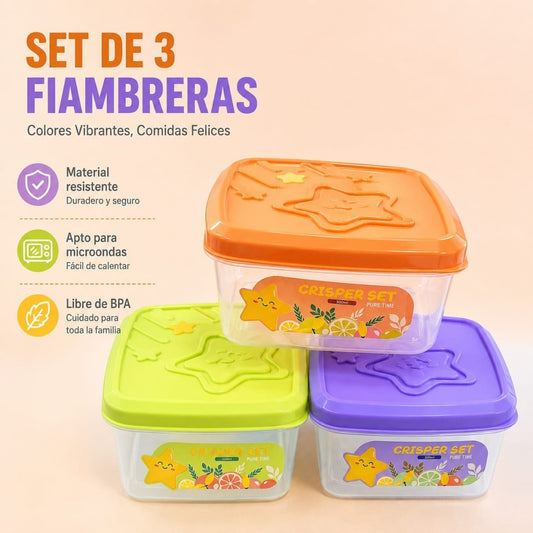 RECIPIENTE COMIDA 3PCS ESTRELLA T9792051