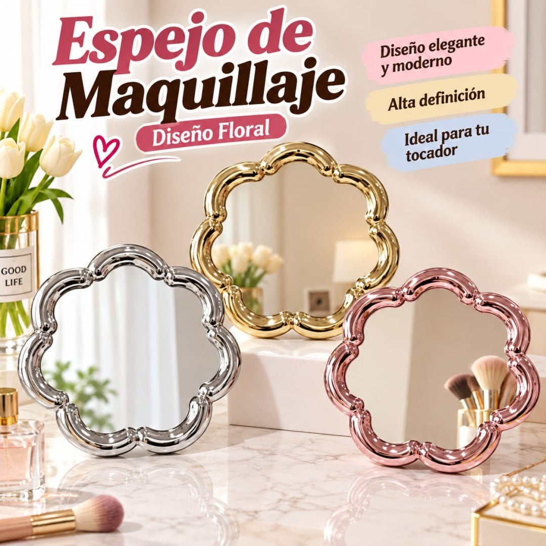 ESPEJO MESA FLOR