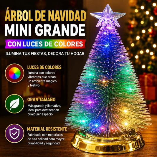 ARBOL MESA GDE CON LUZ COLOR