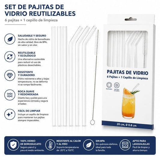 SET PAJILLA VIDRIO 6PCS