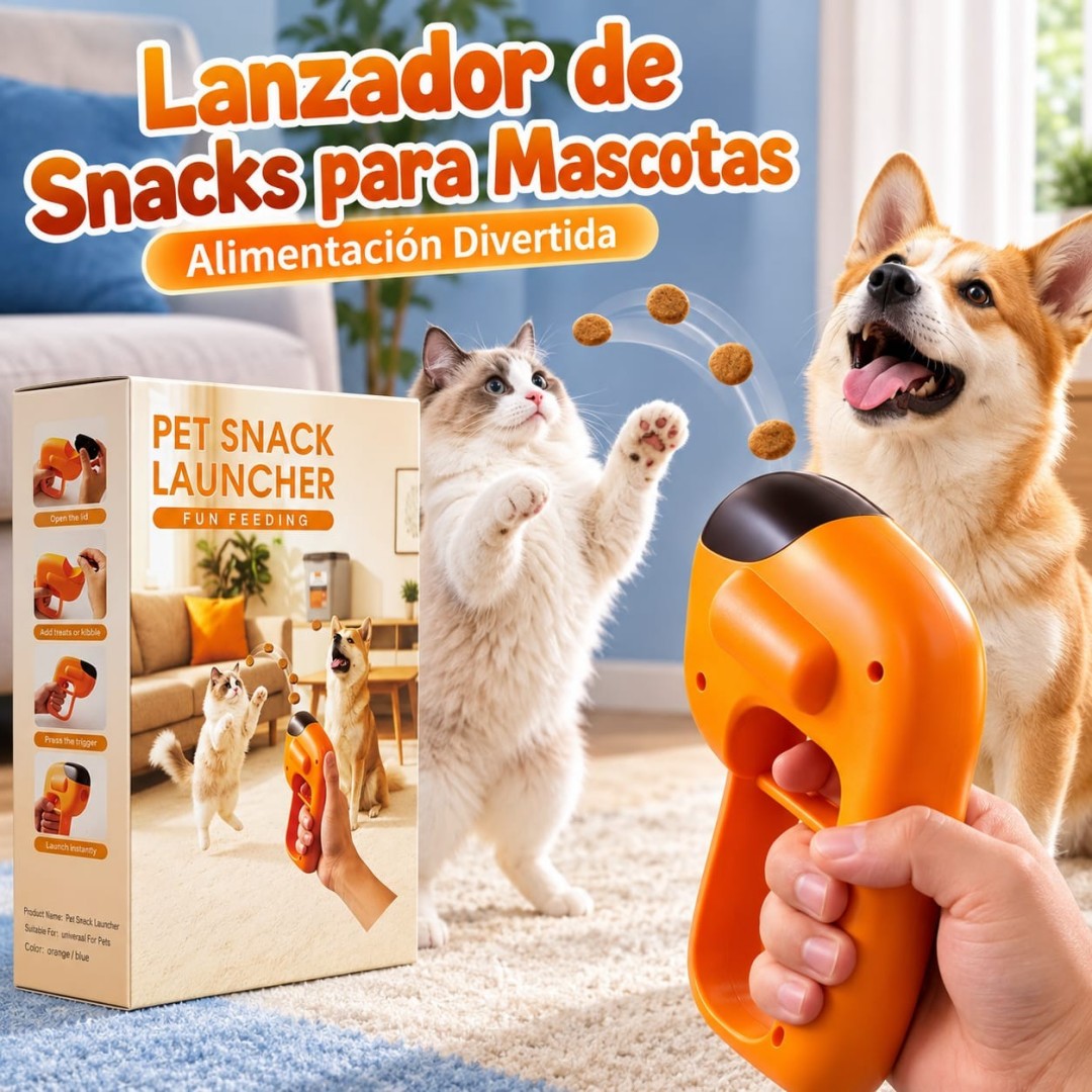 LANZADOR DE SNACKS PARA MASCOTAS