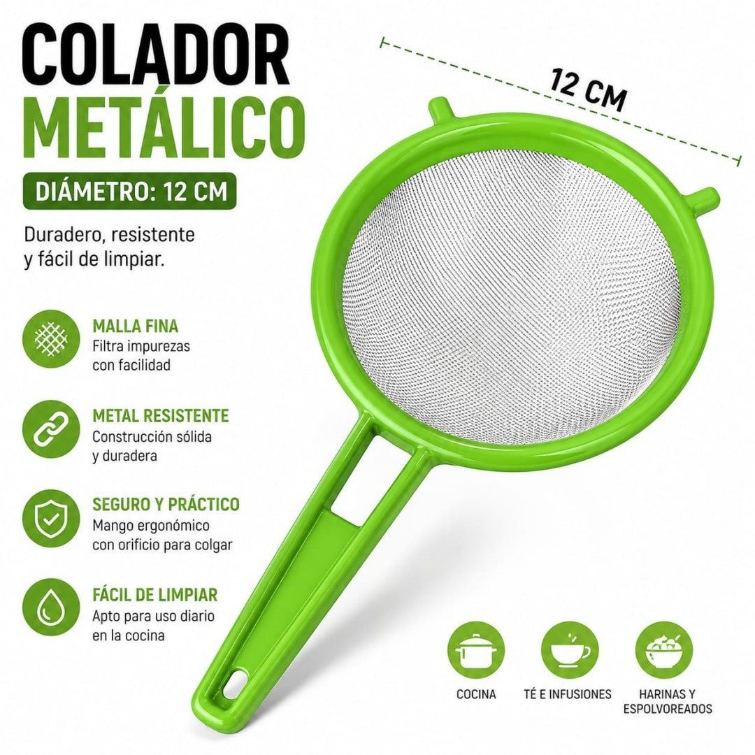 Colador de malla de acero 12 CM
