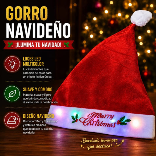 GORRO NAVIDAD LUZ LETRA